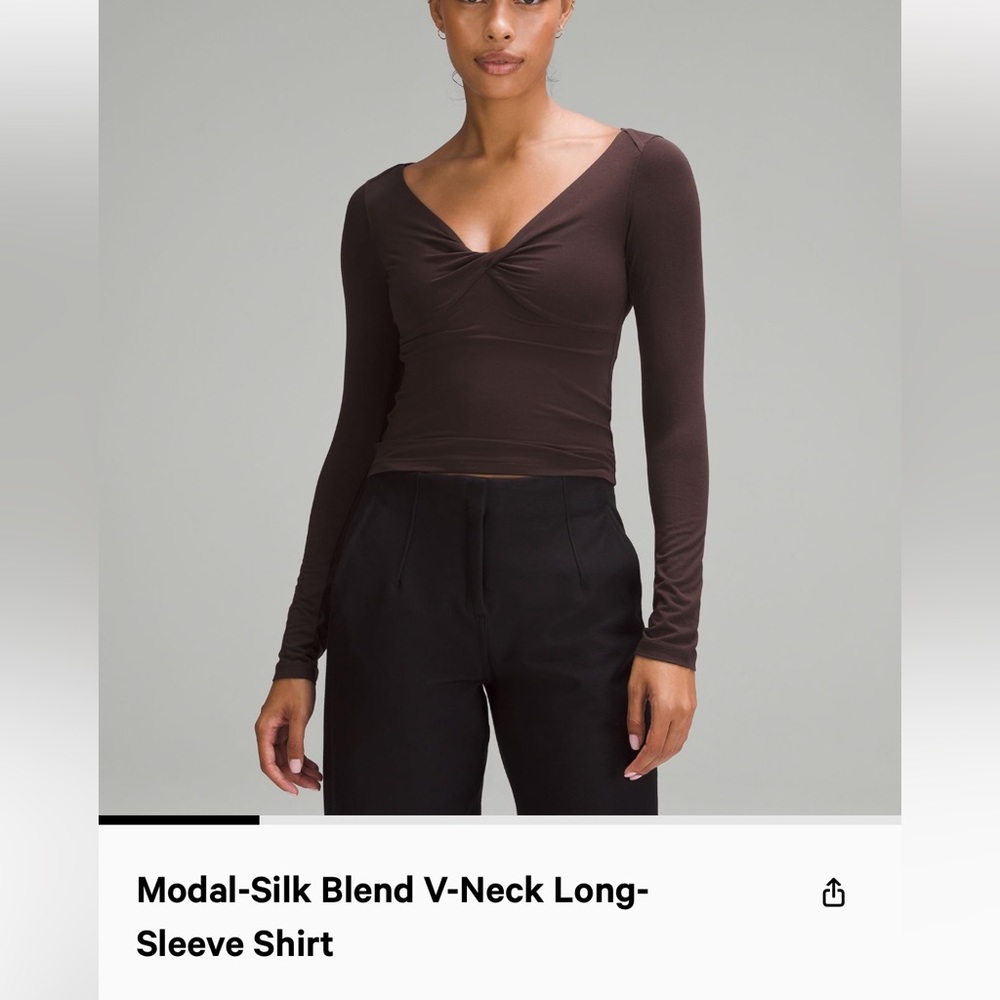 SOLD- Lululemon modal Silk V neck - Picture 1 of 3